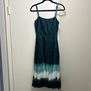Chic Teal and White Midi Dress